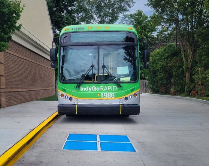 Municipal Transit IndyGo RAPID approaches InductEV’s inductive charging pads