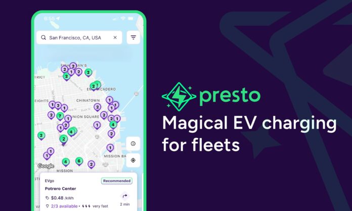 Presto helps fleets going electric find fast, reliable charging on-the-go through its app and APIs